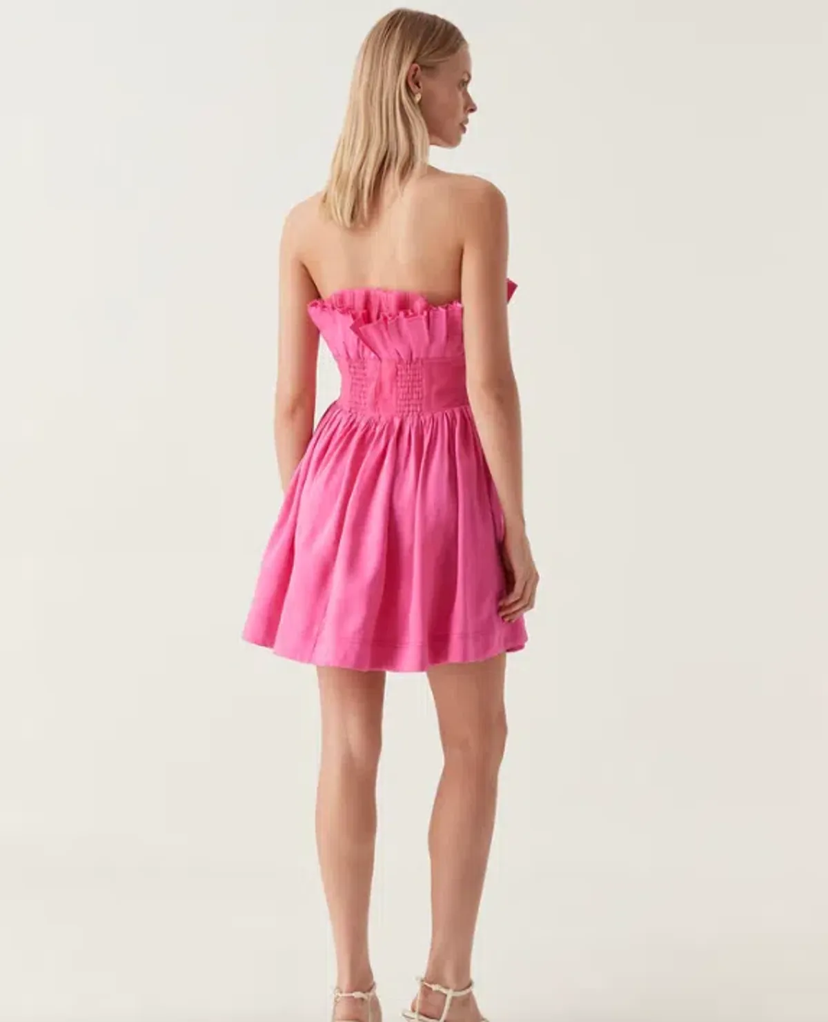 Aje Whisper Layered Mini Dress in Pink Size 6 - Image 3