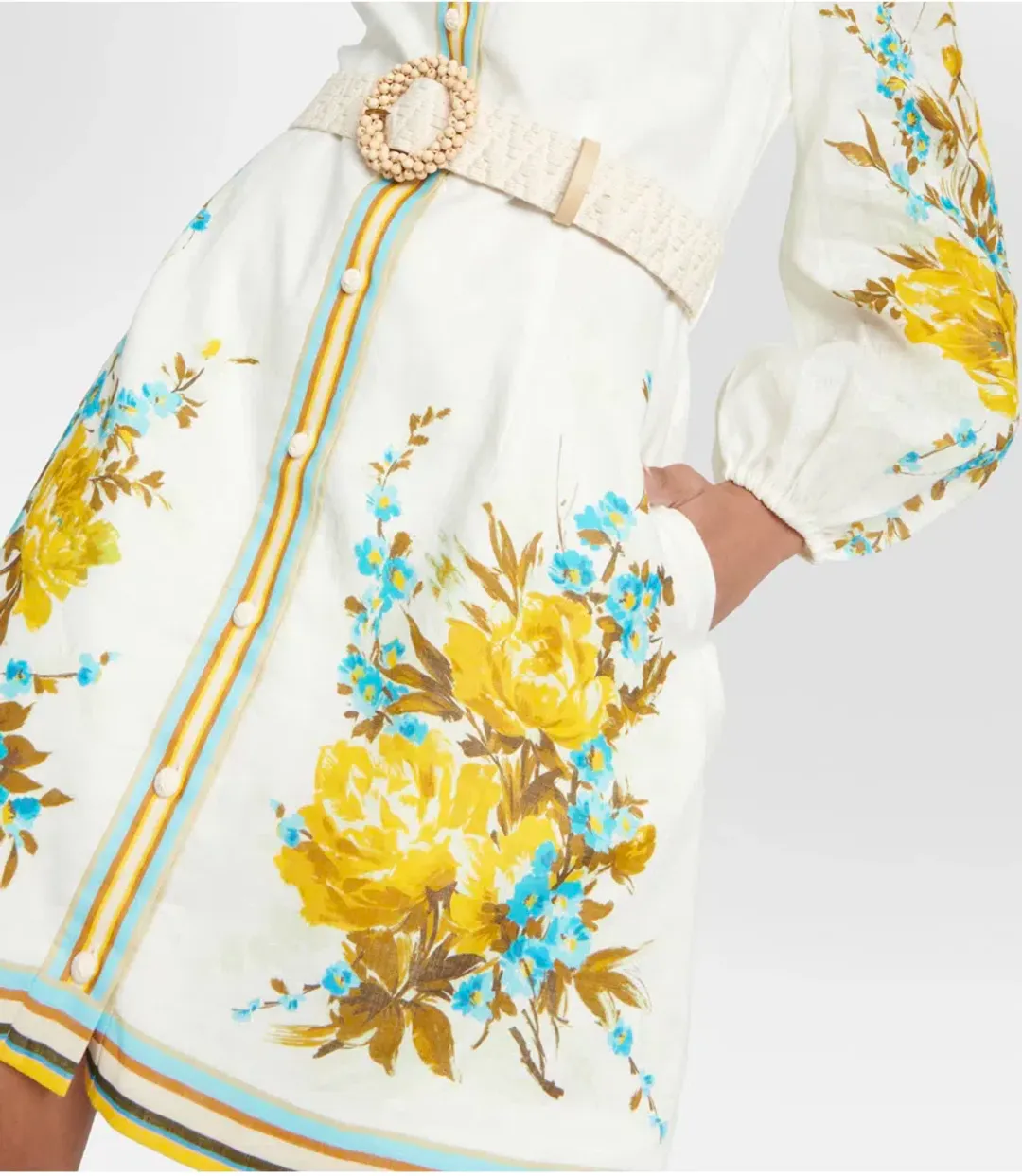 Zimmermann Halcyon Shirt Dress Floral Size 1 / AU 10 for rent on The Volte - main image