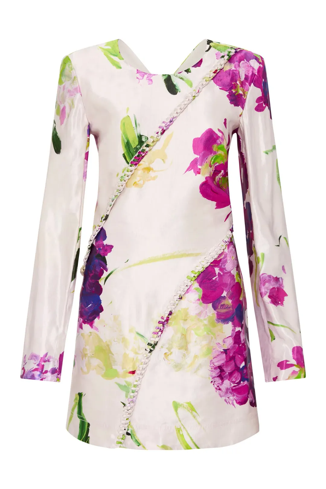Aje Arbour Whipstitch Mini Dress Wild Hydrangea Floral Size 10 for rent on The Volte - main image