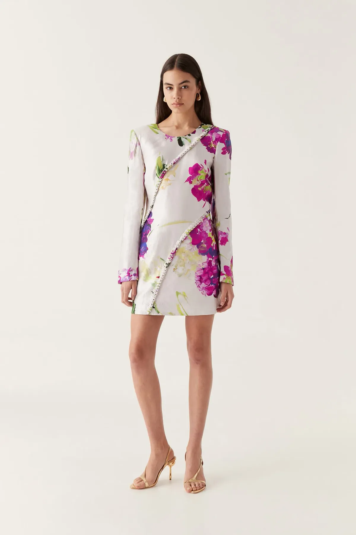 Aje Arbour Whipstitch Mini Dress Wild Hydrangea Floral Size 10 - Image 1