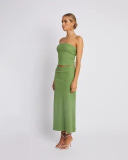 Summi Summi Midi Skirt and Tube Top Set Olive Size 8 for rent on The Volte - image 2