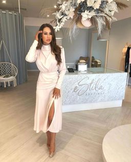 MISHA Simona Midi Dress Blush Size 8/S for rent on The Volte - image 4
