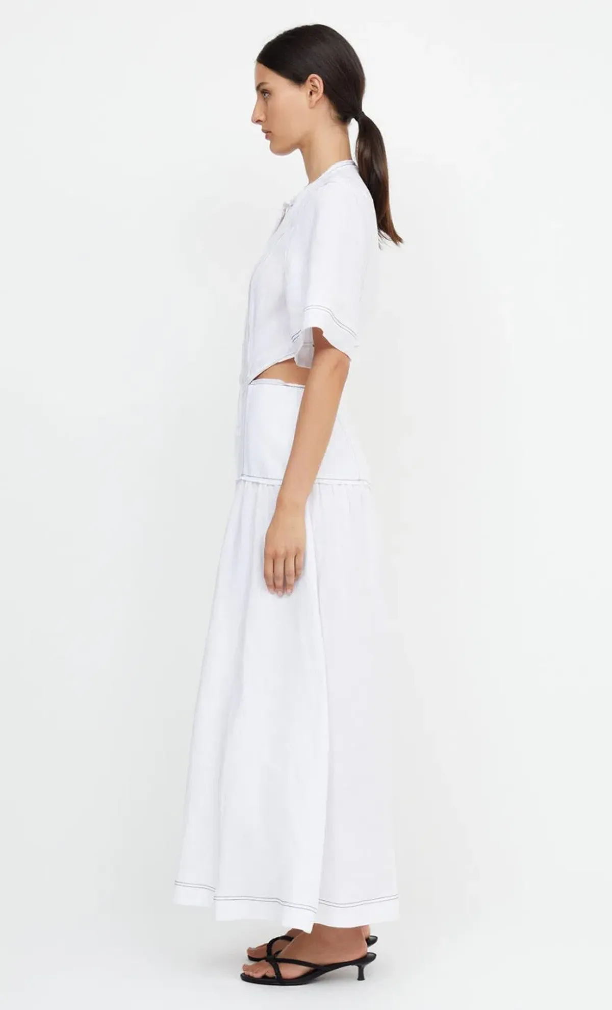 Bec & Bridge Cassie Short Sleeve Maxi Dress in Ivory Size 12 - Image 2