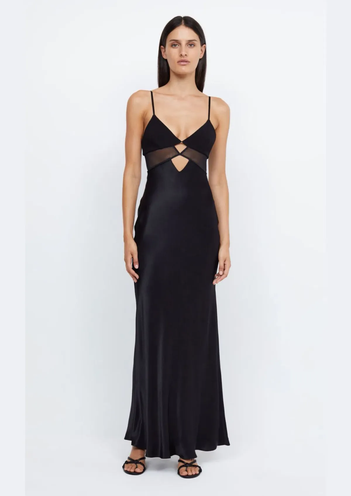 Bec & Bridge Ashton Cut Out Mesh Maxi Dress in Black Size 6 AU - Image 1