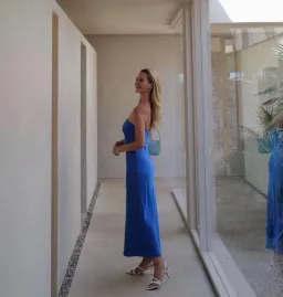 Kookai Milan Ivy Slip Midi Dress in Sapphire Size 40 / AU 12 for rent on The Volte - image 3