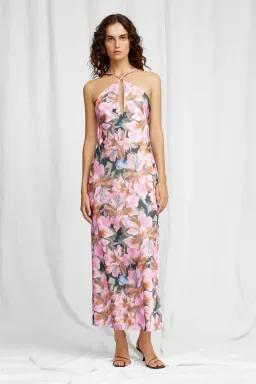 Significant Other Louisa Midi Dress in Midnight Lily Size 8 for rent on The Volte - image 1