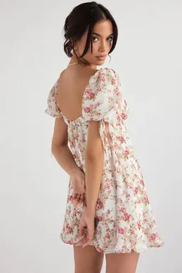 House of CB Princess Mini Dress Rose Floral Print Size L / AU 12 for rent on The Volte - image 3