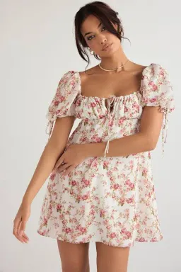 House of CB Princess Mini Dress Rose Floral Print Size L / AU 12 for rent on The Volte - image 2