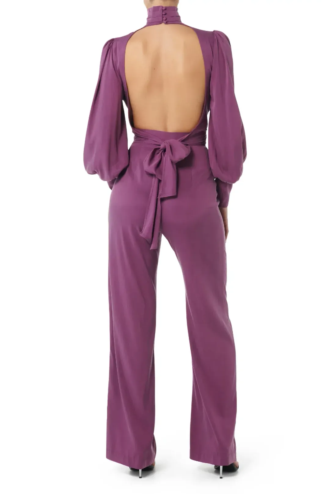 DIIDA Dynasty Open Back Blouse & Pants Set Mauve Size 10 for rent on The Volte - main image
