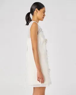 Oroton Lace Flower Sheer Mini Dress Soft Cream Size 14 for rent on The Volte - image 5