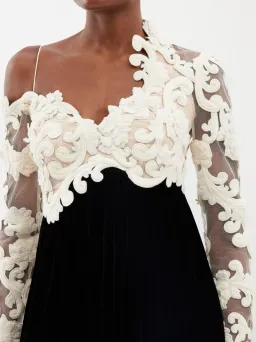 Zimmermann Sensory Velvet Bodice Gown Black/White Size 3 / AU 14 for rent on The Volte - image 3
