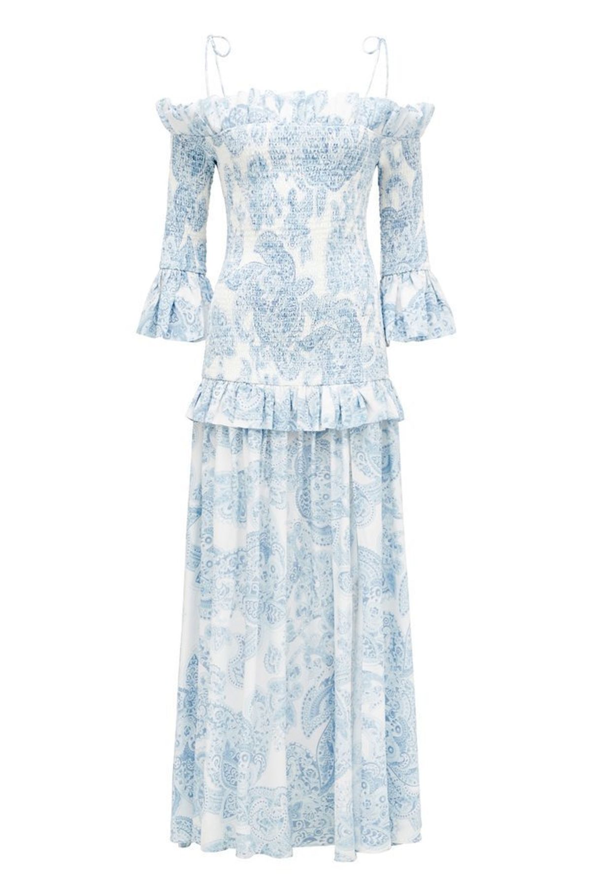 Thurley Golden Hour Dress in Blue bell Multi Size 8 - Image 8