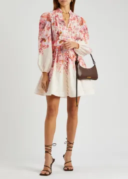Zimmermann Devi Linen Mini Dress Floral Size 2 / AU 12 for rent on The Volte - image 1