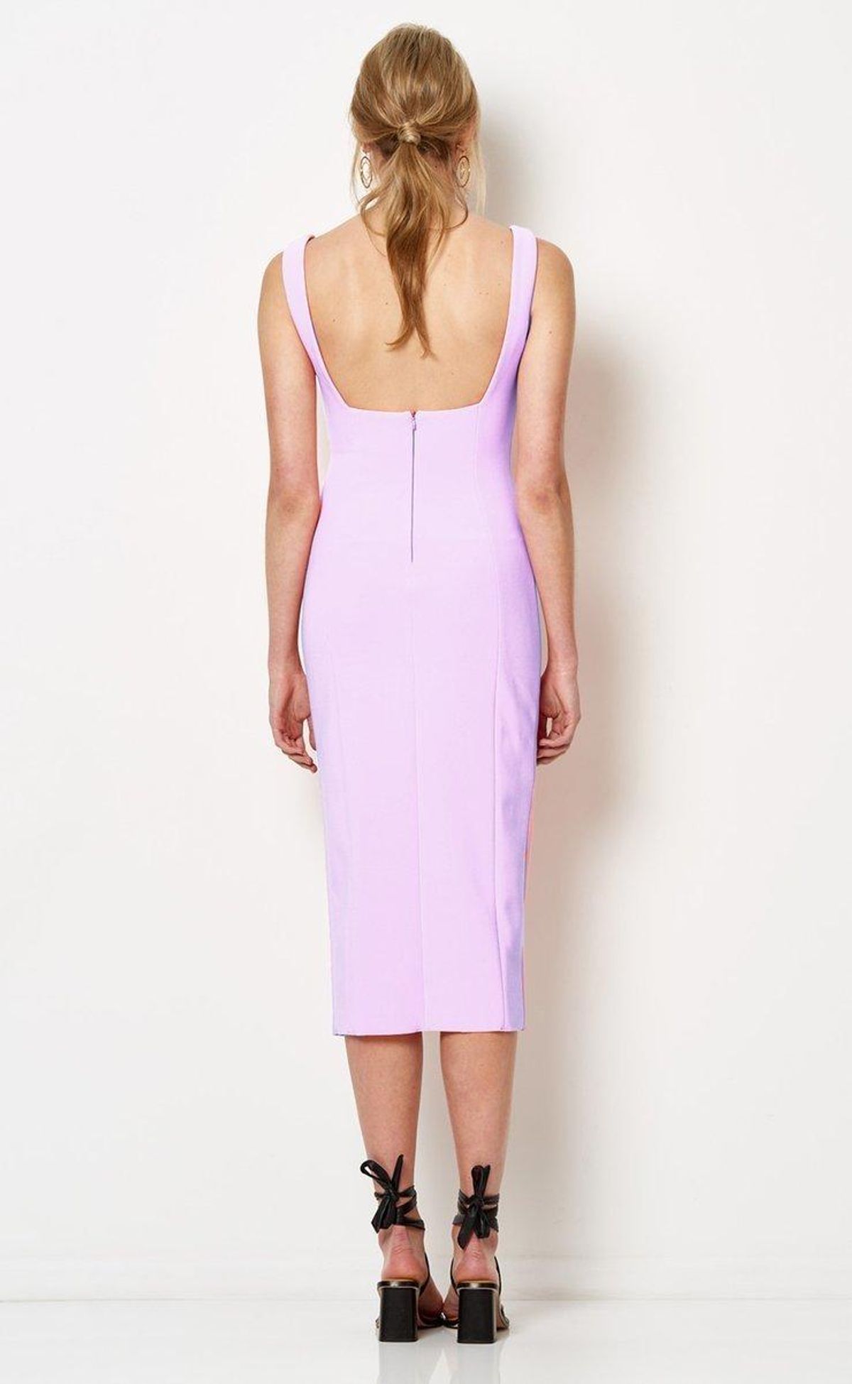 Hibiscus Islands Lilac Midi Dress - Image 3