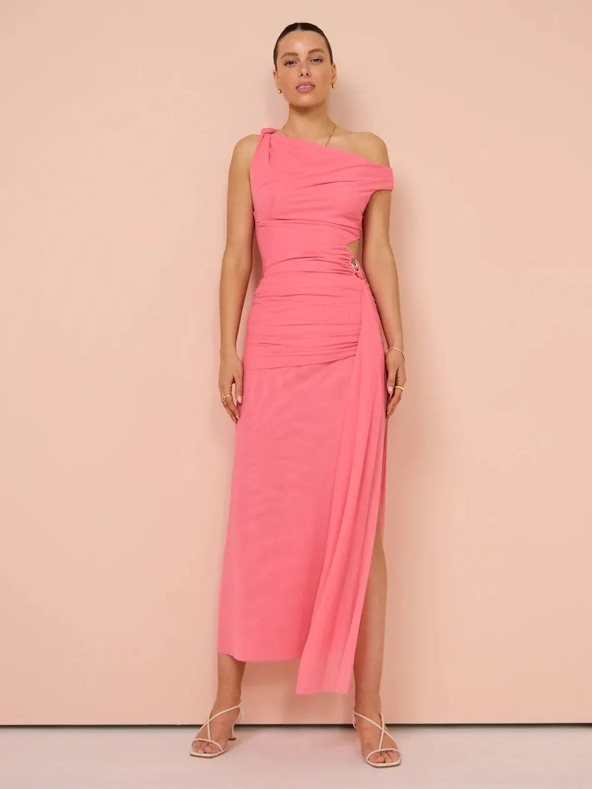 Bec & Bridge Kailani Aysm Dress Grapefruit Pink Size 8 - Image 4