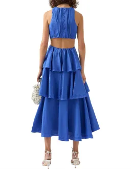 Aje Wave Cut Out Ring Midi Dress Blue Size 12 for rent on The Volte - image 2
