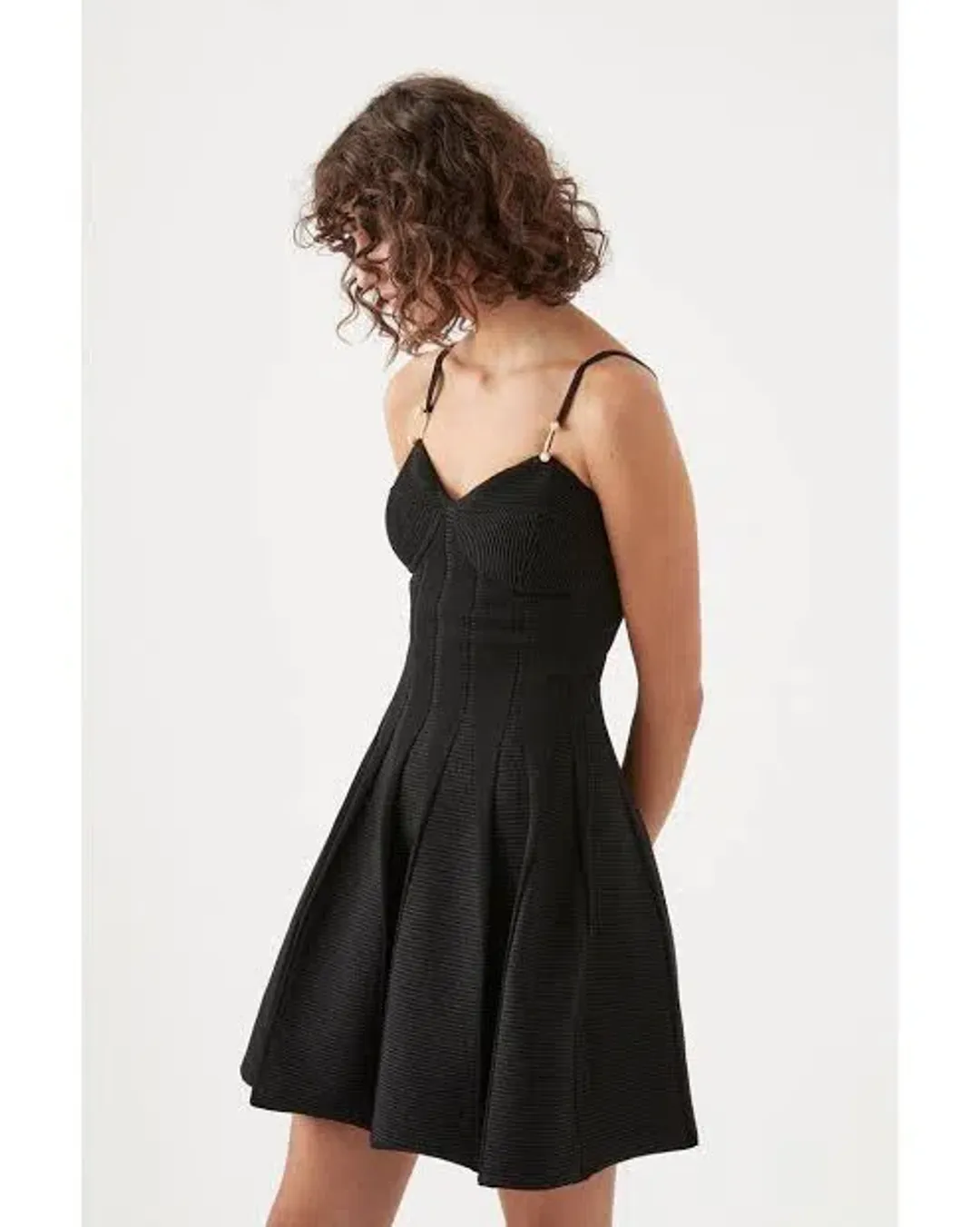 Aje Phaedra Ottoman Bustier Mini Dress Black Size L / AU 12 for rent on The Volte - main image
