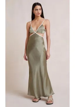 Bec & Bridge Veronique Maxi Dress in Khaki Size 8 for rent on The Volte - image 1