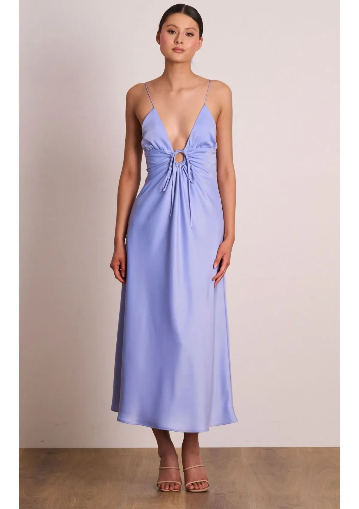 Pasduchas Luminous Slip Midi Dress in Periwinkle Size 8 - Image 1
