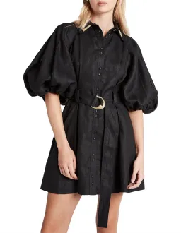 Aje Recurrence Button Up Mini Dress Black Size 8 for rent on The Volte - image 2