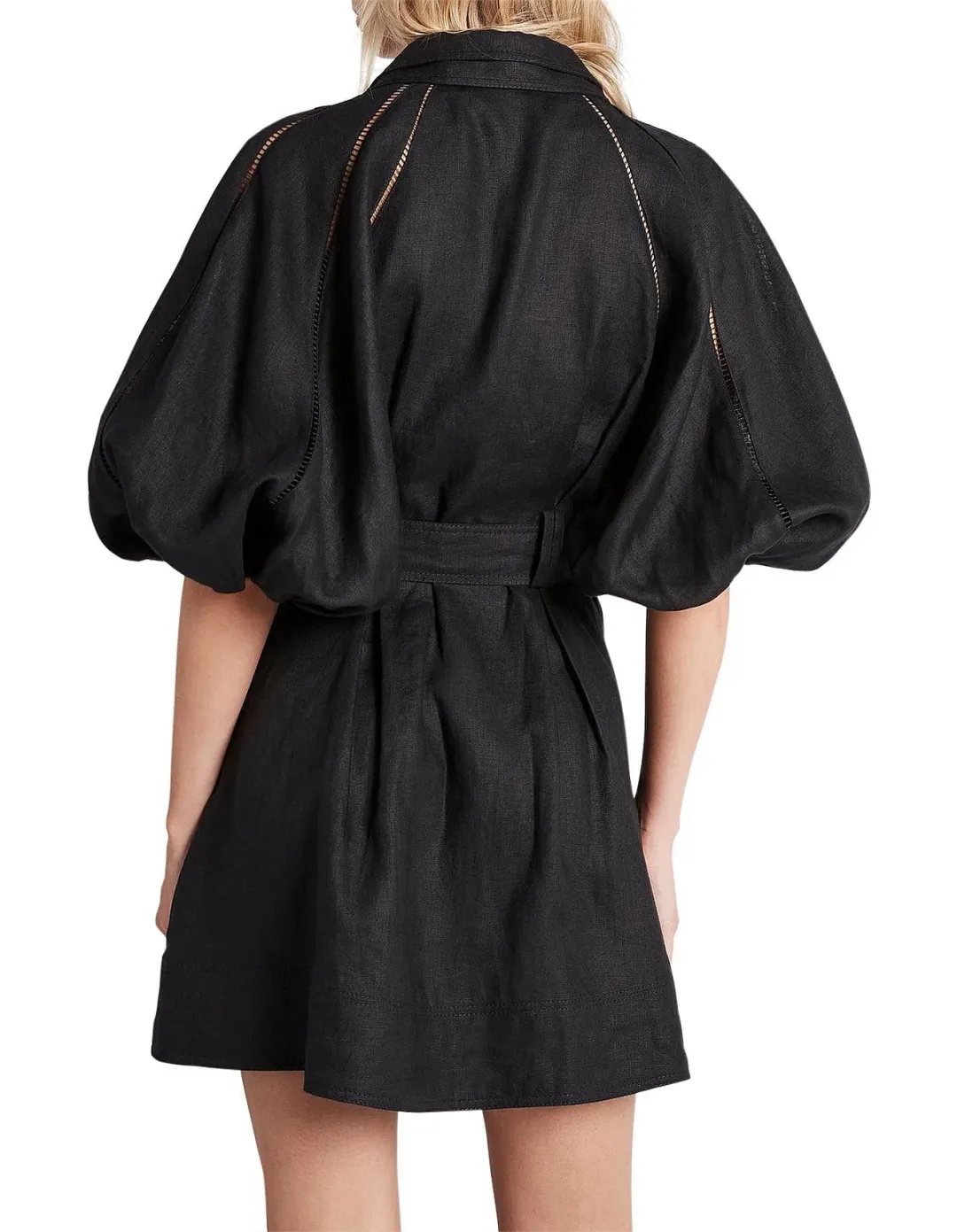 Aje Recurrence Button Up Mini Dress Black Size 8 for rent on The Volte - main image