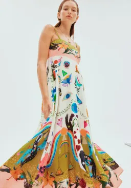 Alemais Evergreen Sundress Multi Print Size 8 for rent on The Volte - image 2