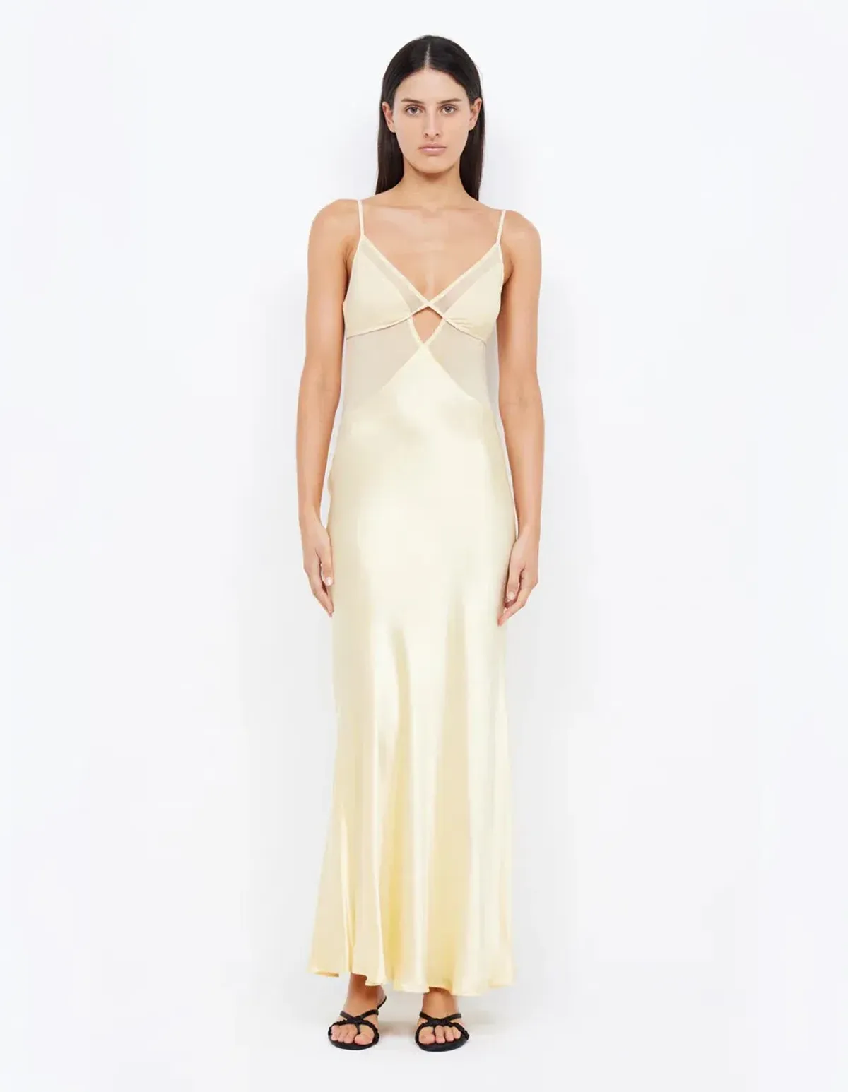 Bec and Bridge Margo V Maxi Dress Yellow Size 6 for rent on The Volte - main image