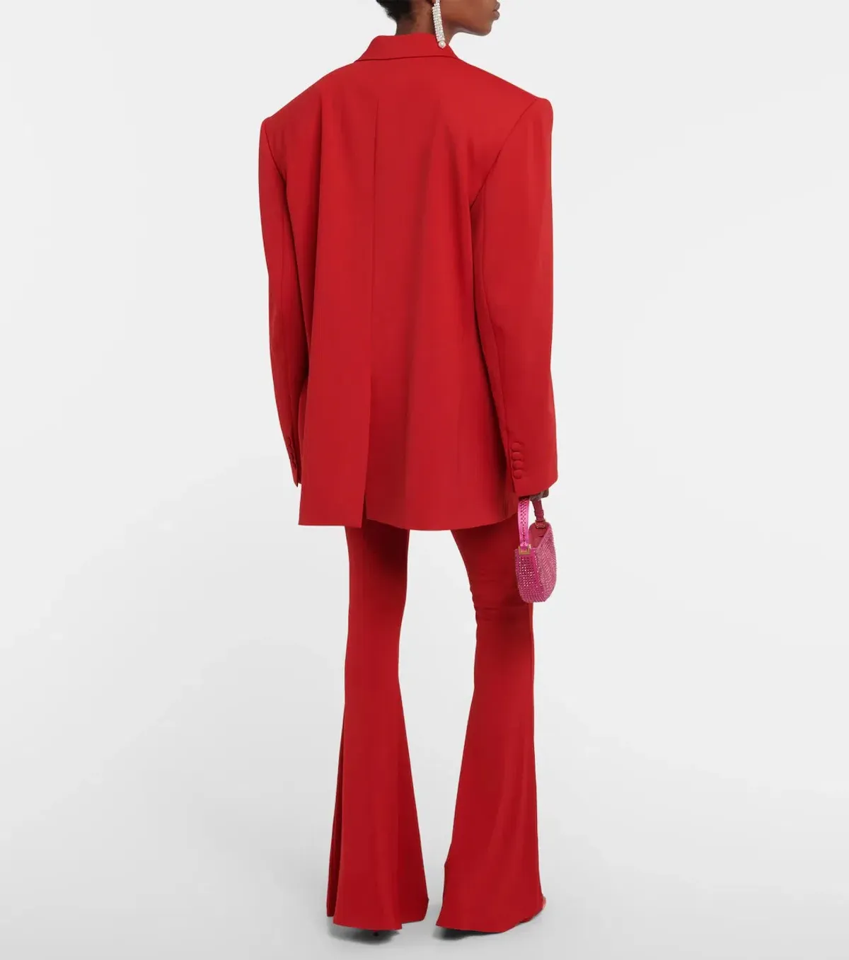 Magda Butrym Oversized Jersey Blazer Red Size 8 - Image 2
