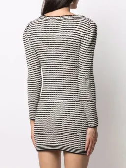 Self Portrait Stripe-detail Knitted Dress Black/White Size S/Au 8 for rent on The Volte - image 5