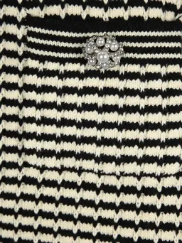 Self Portrait Stripe-detail Knitted Dress Black/White Size S/Au 8 for rent on The Volte - image 6