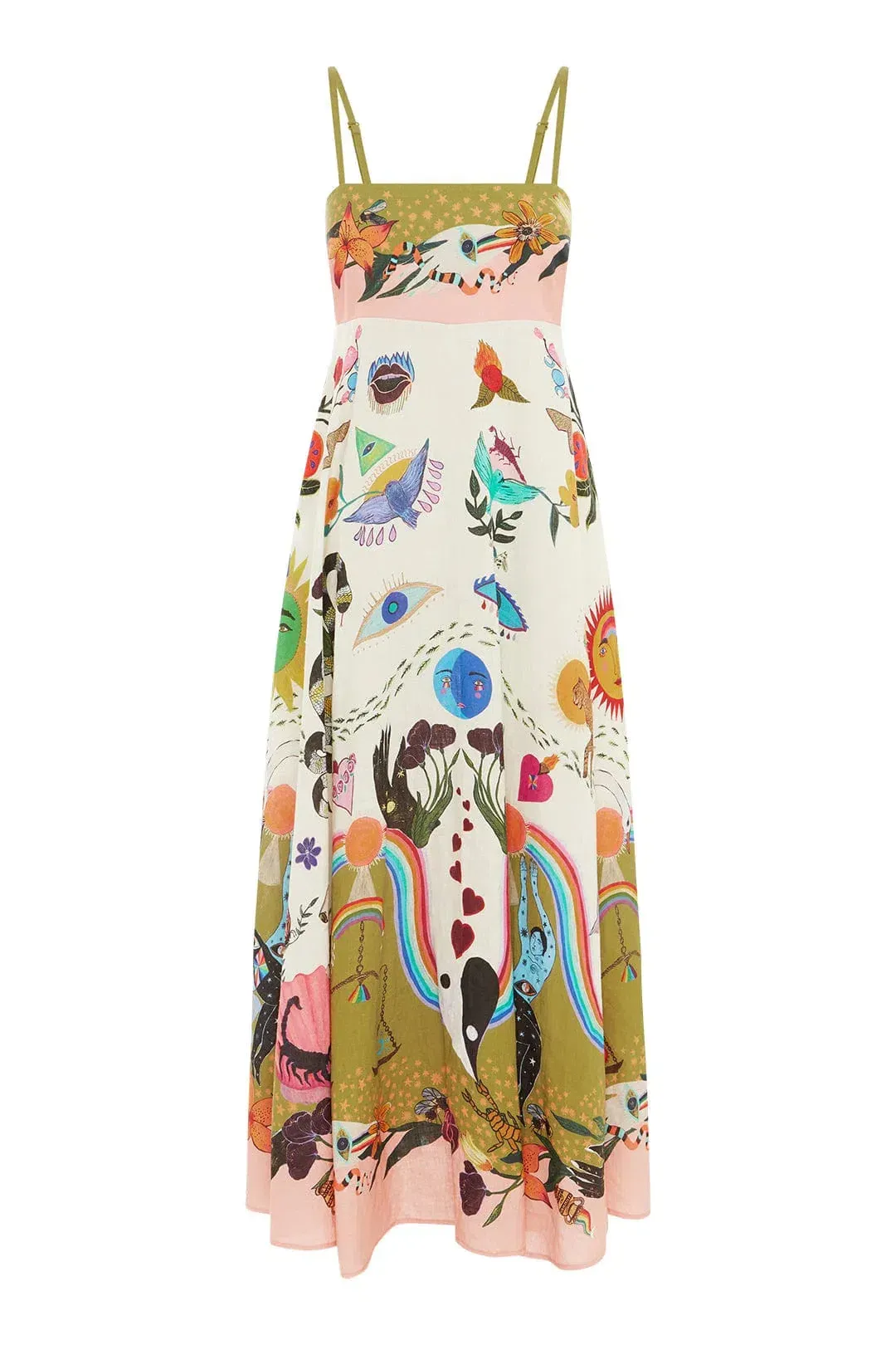Alemais Evergreen Sundress Multi Print Size 16 for rent on The Volte - main image