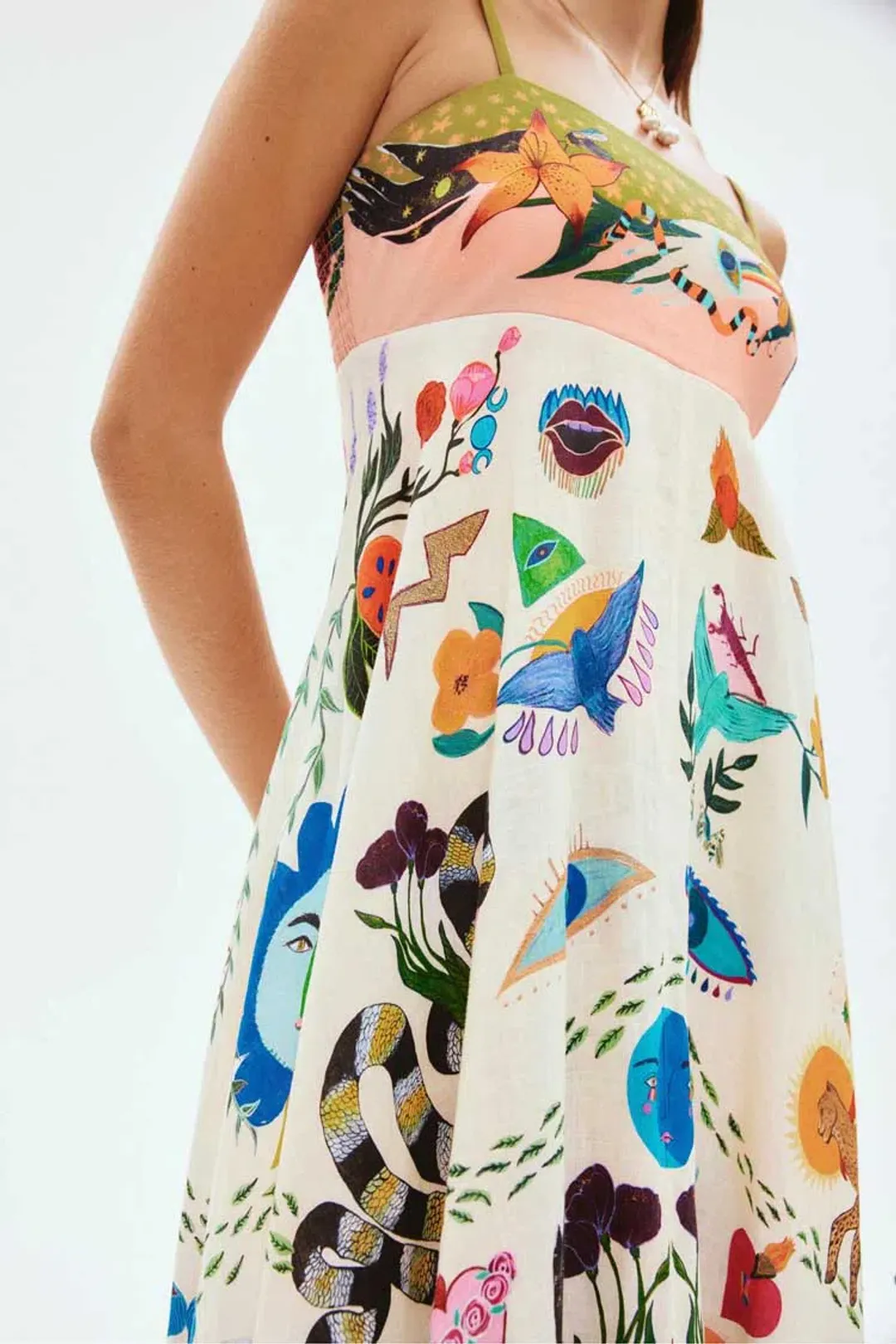 Alemais Evergreen Sundress Multi Print Size 16 for rent on The Volte - main image