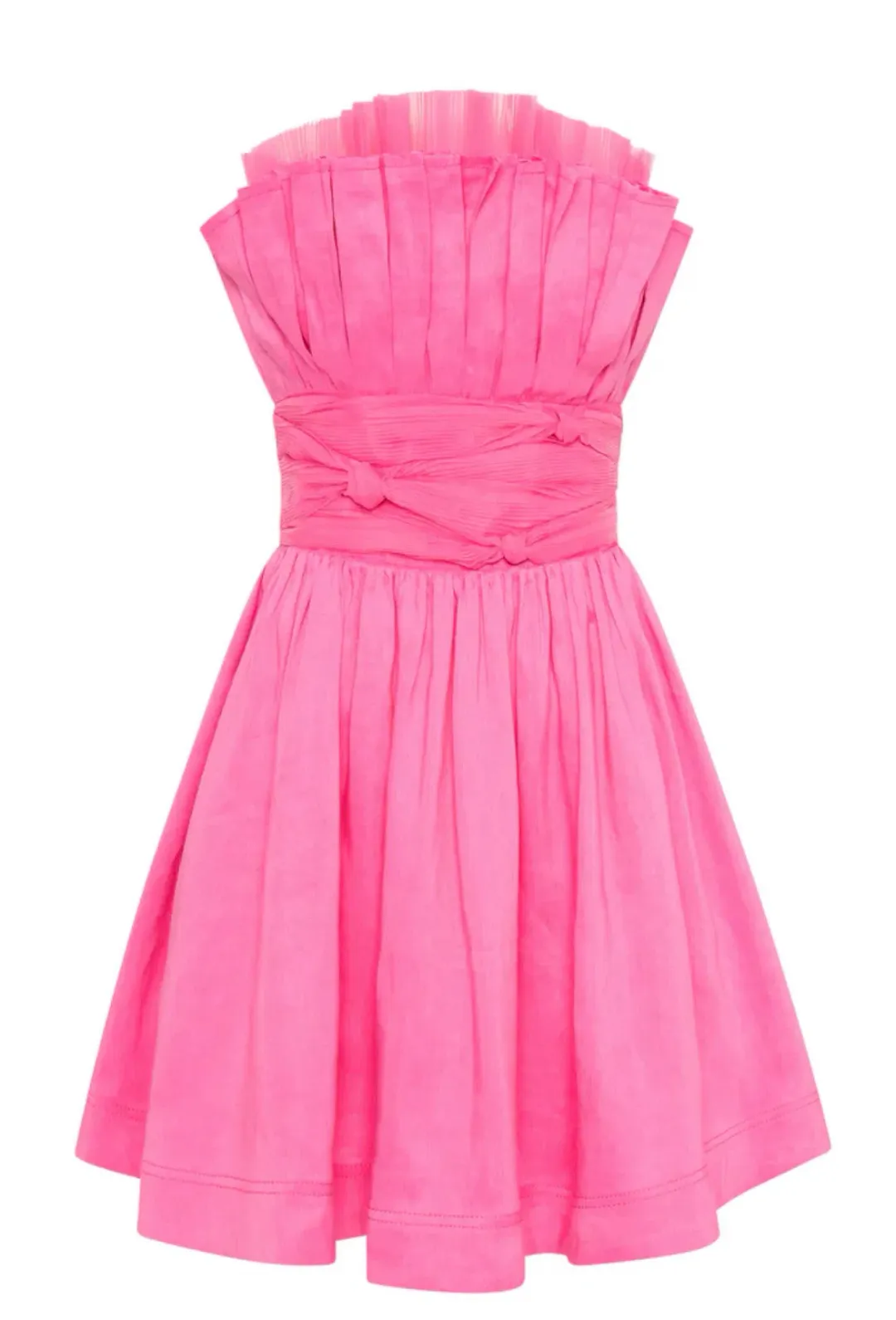 Aje Whisper Layered Mini Dress Brilliant Pink Size 10 for rent on The Volte - main image