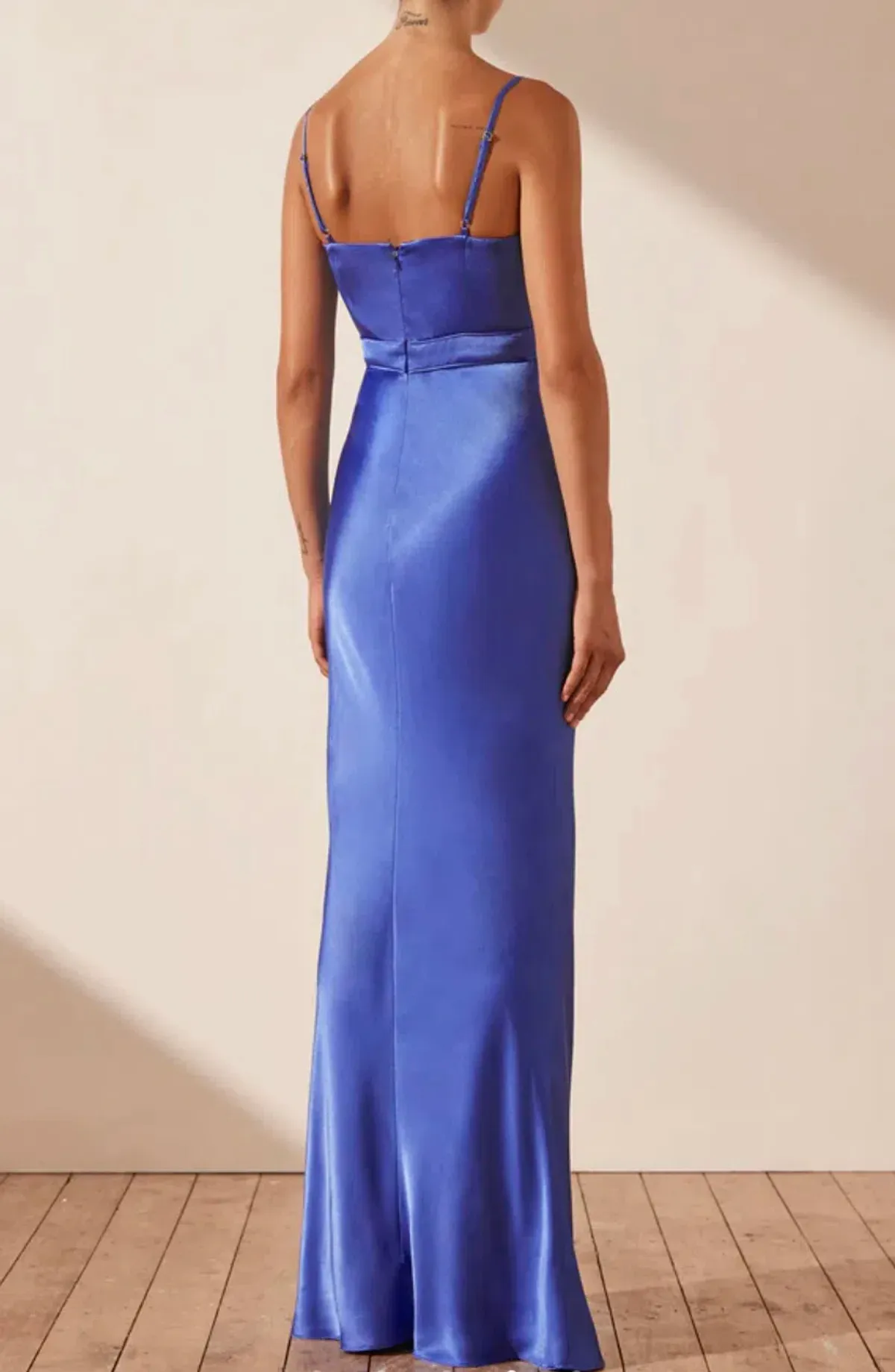 Shona Joy Oliviera Ruched Maxi Dress Strong Blue Size 10 - Image 4