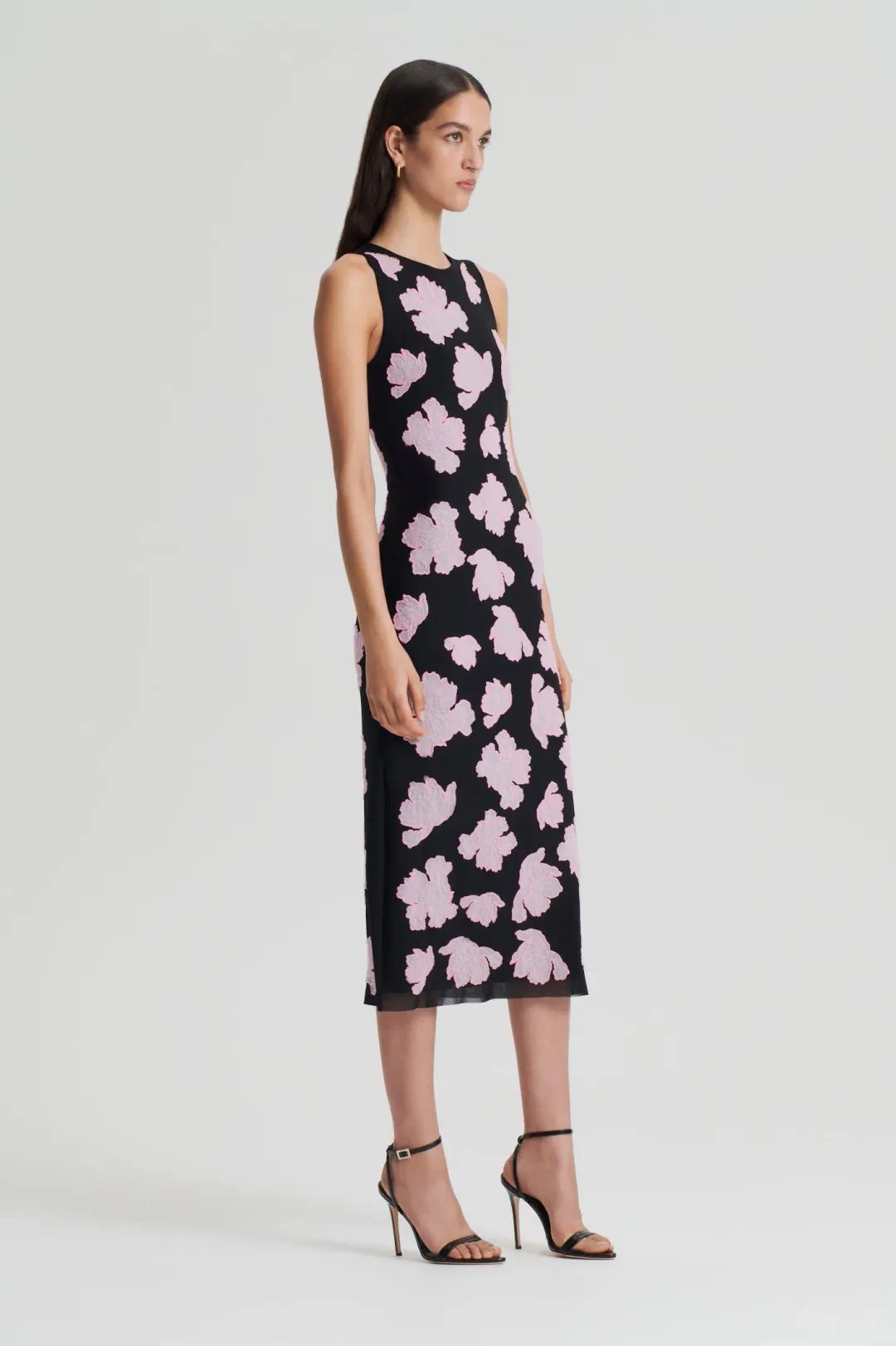 Scanlan Theodore Embroidered Floral Mesh Dress Size 6 for rent on The Volte - main image