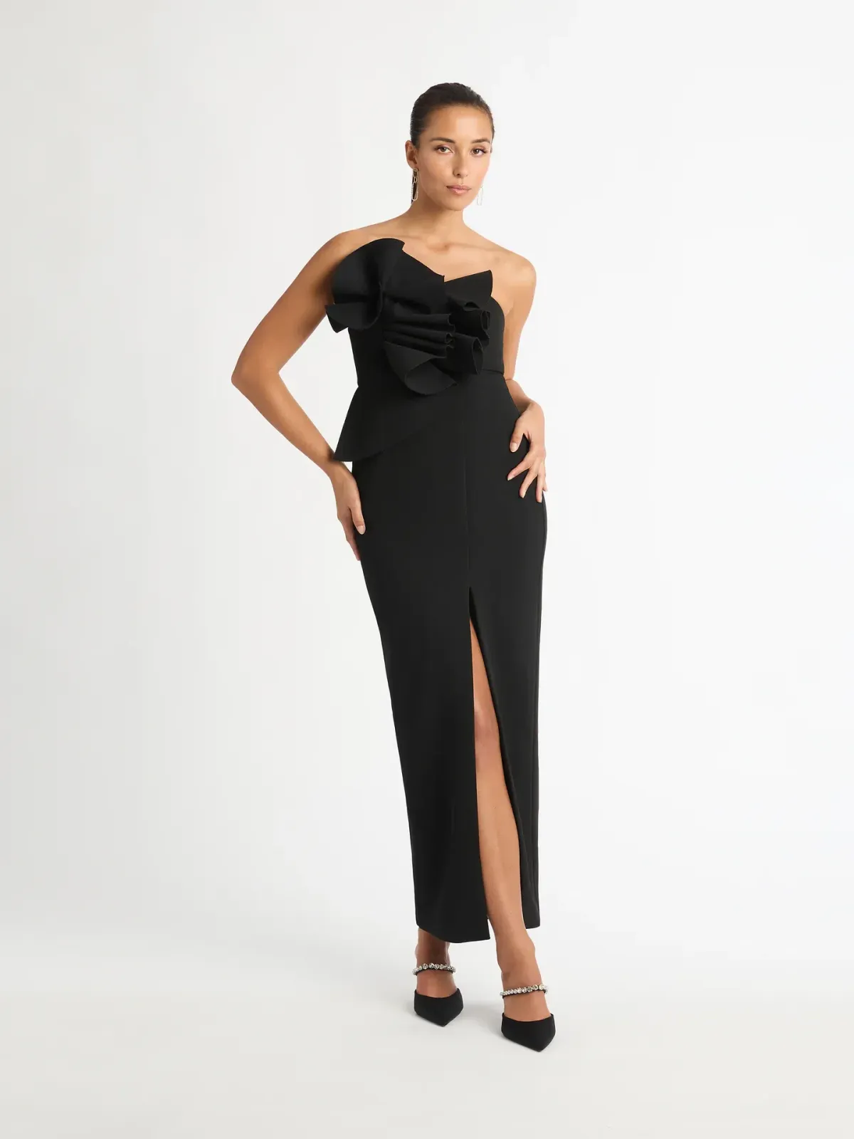 Sheike Origami Dress Black Size 16 for rent on The Volte - main image