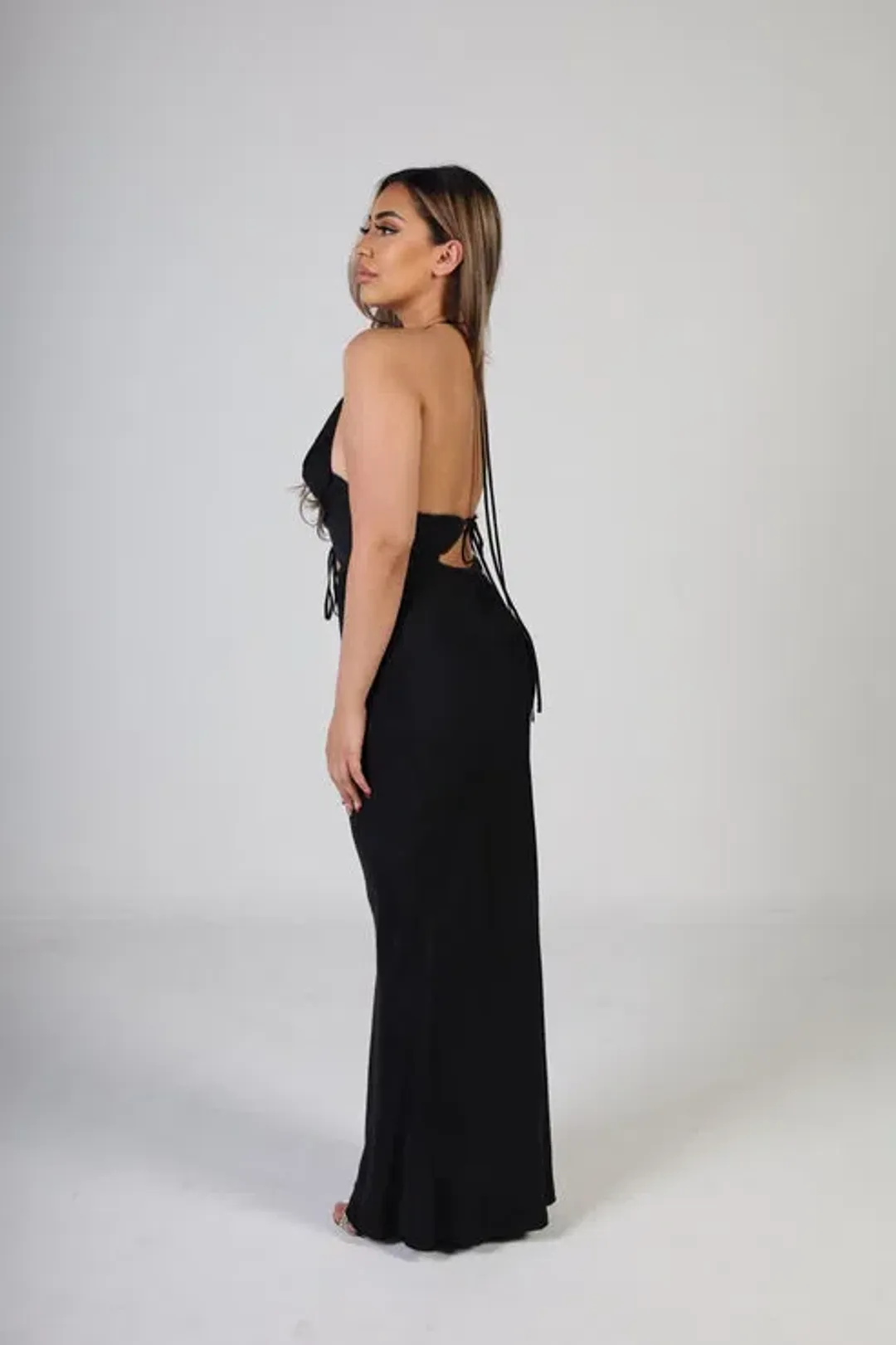 Bec & Bridge Naomi Tie Front Maxi Dress Black Size 8 for rent on The Volte - main image