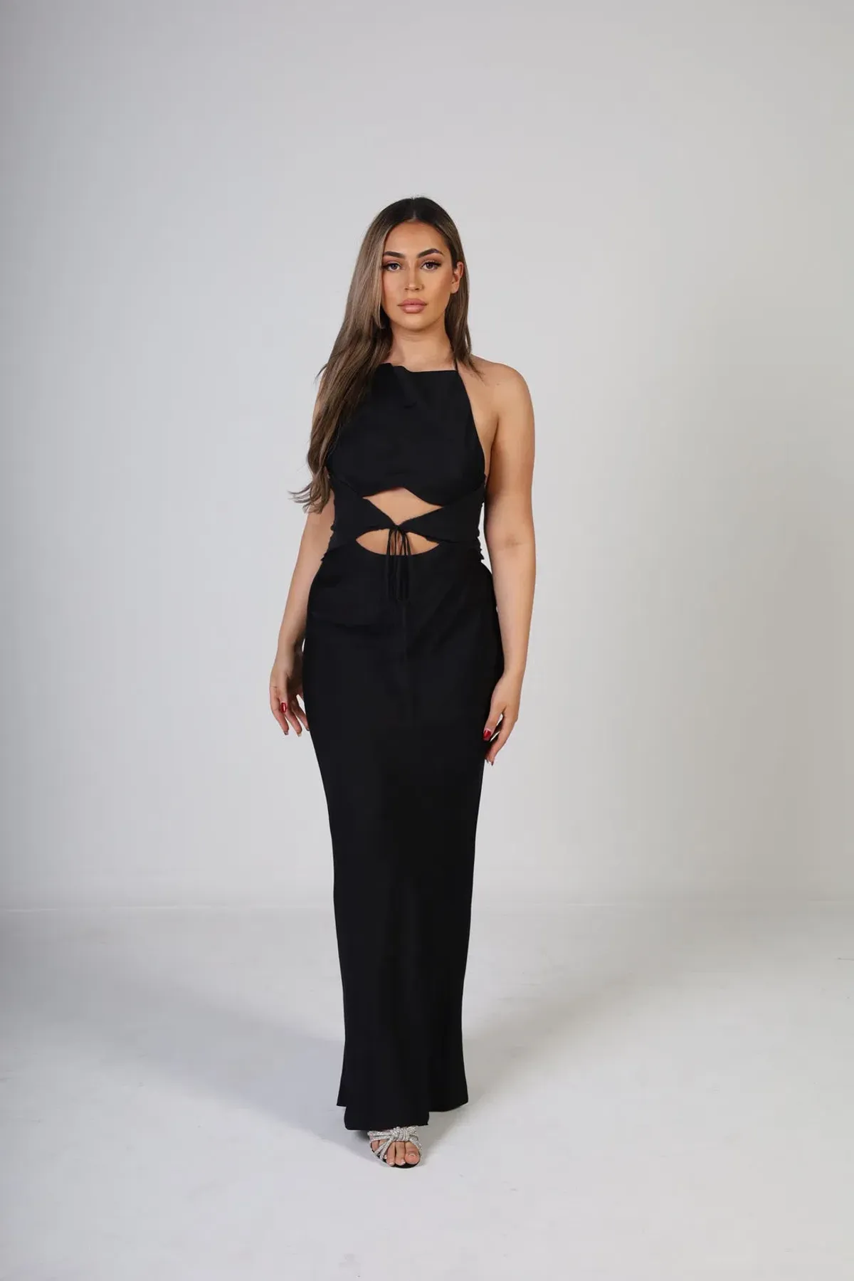 Bec & Bridge Naomi Tie Front Maxi Dress Black Size 8 - Image 1