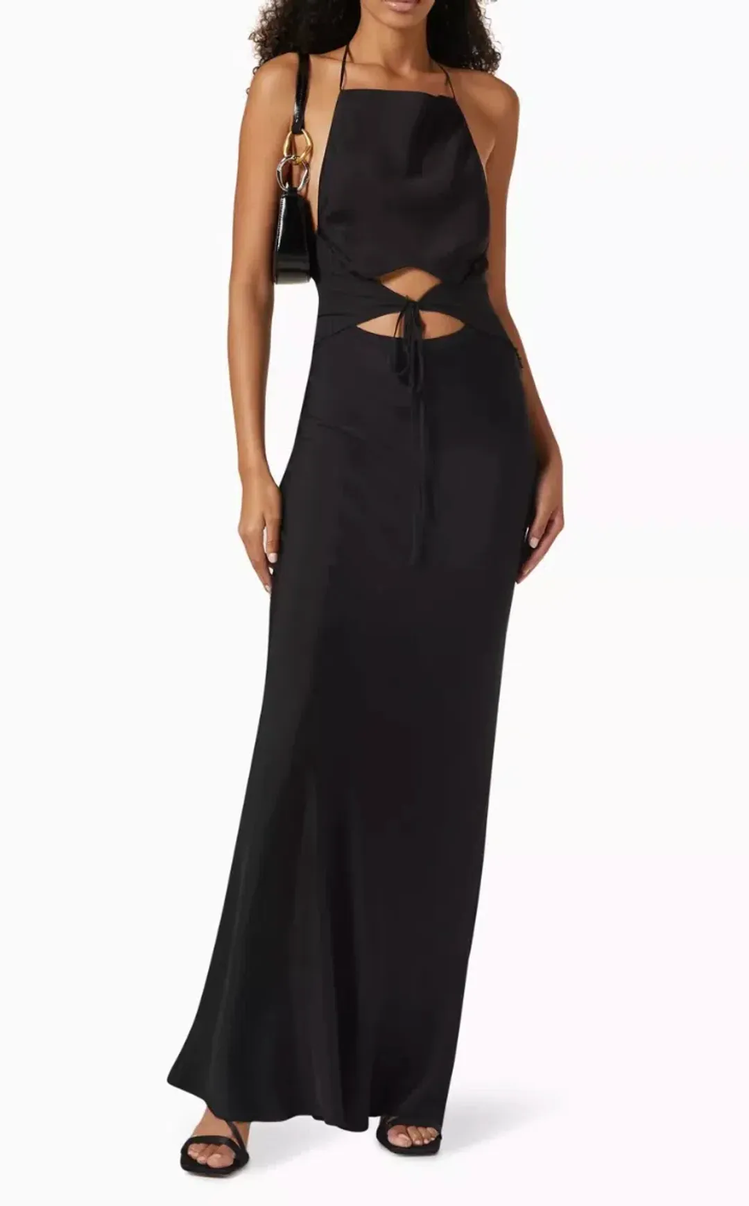Bec & Bridge Naomi Tie Front Maxi Dress Black Size 8 for rent on The Volte - main image