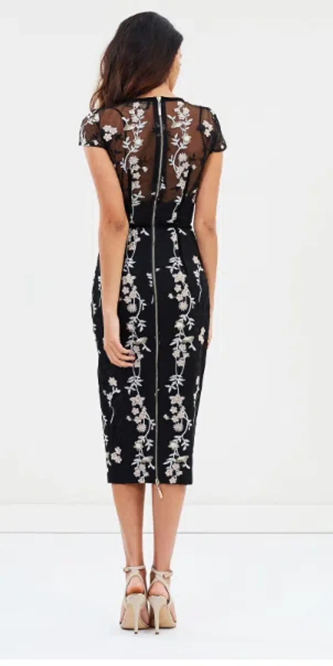 Bronx & Banco Flower Embroidery Midi Dress Size XL/Au 14 for rent on The Volte - main image