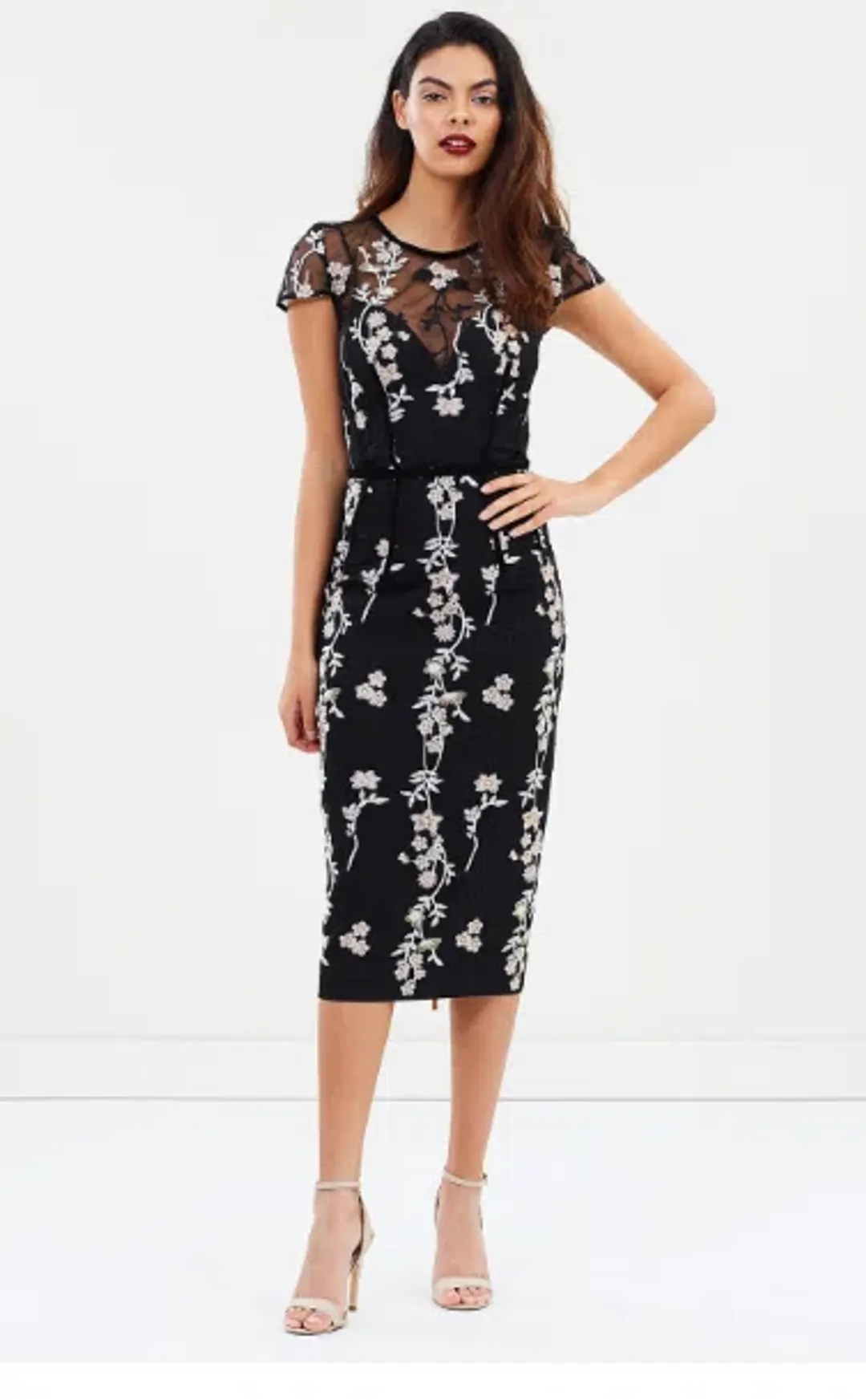 Bronx & Banco Flower Embroidery Midi Dress Size XL/Au 14 for rent on The Volte - main image