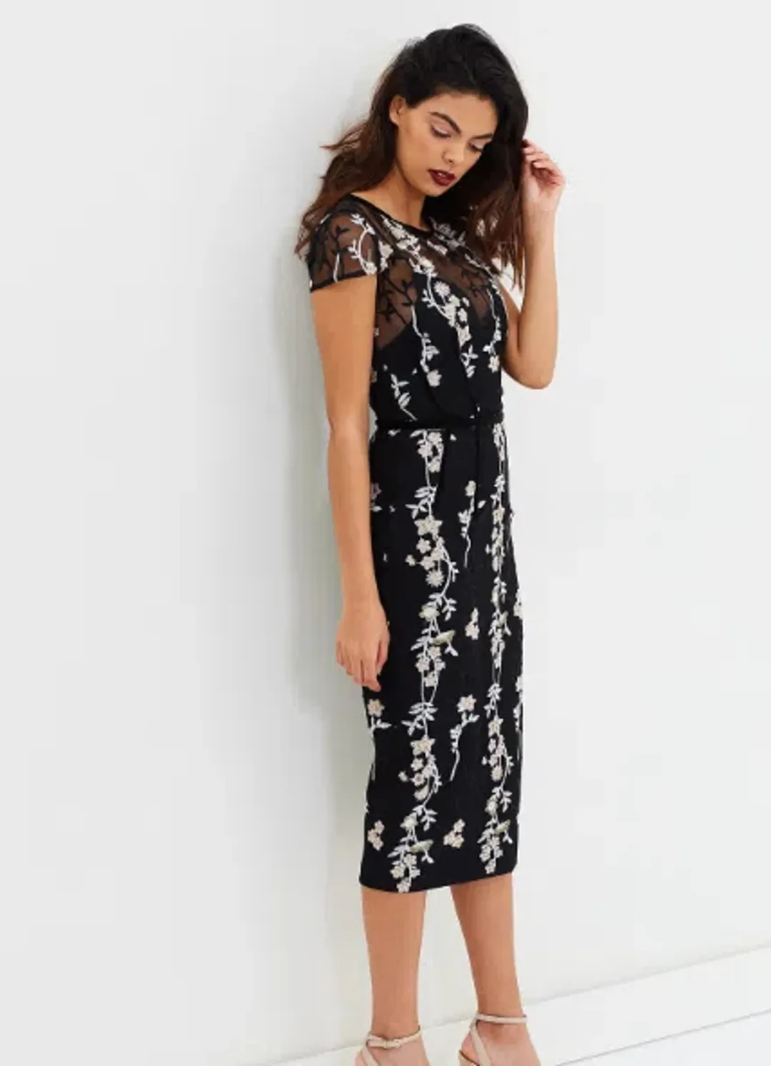 Bronx & Banco Flower Embroidery Midi Dress Size XL/Au 14 for rent on The Volte - main image