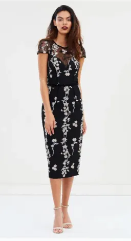 Bronx & Banco Flower Embroidery Midi Dress Size XL/Au 14 for rent on The Volte - image 3
