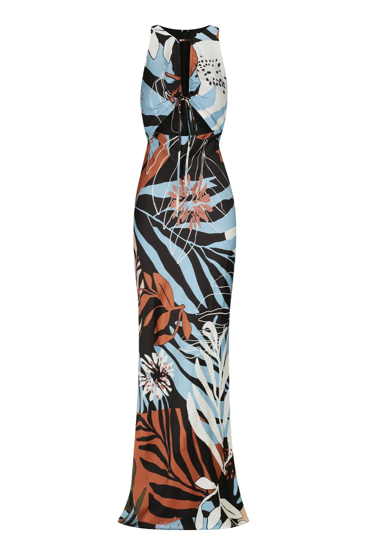 Shona Joy Tramonto Cut Out Front Maxi Dress Multi Size 10 - Image 3