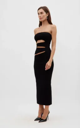 Christopher Esber Slashed Knit Strapless Dress Black Size S/Au 8 for rent on The Volte - image 4