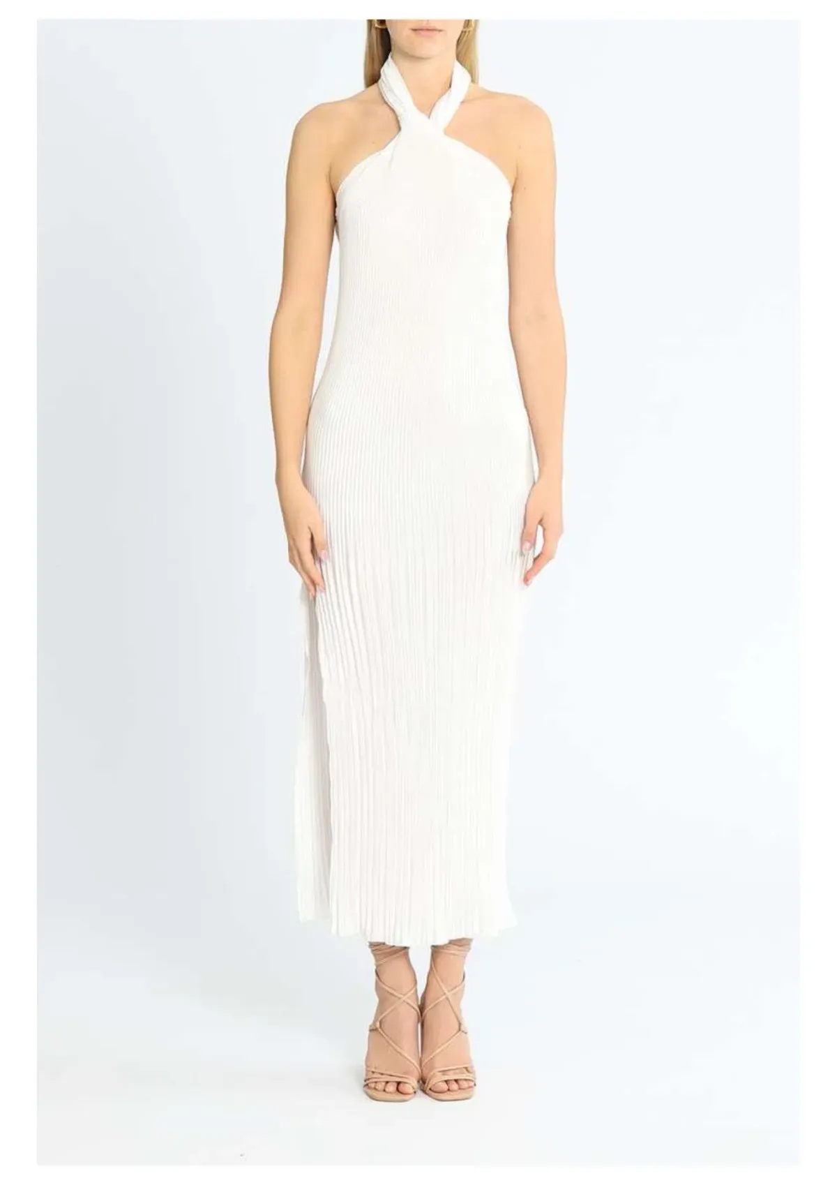 Lidee Soiree Halter Gown in White Size 12 - Image 1