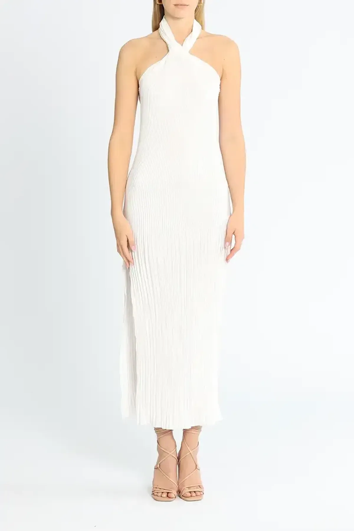 Lidee Soiree Halter Gown in White Size 12 - Image 4