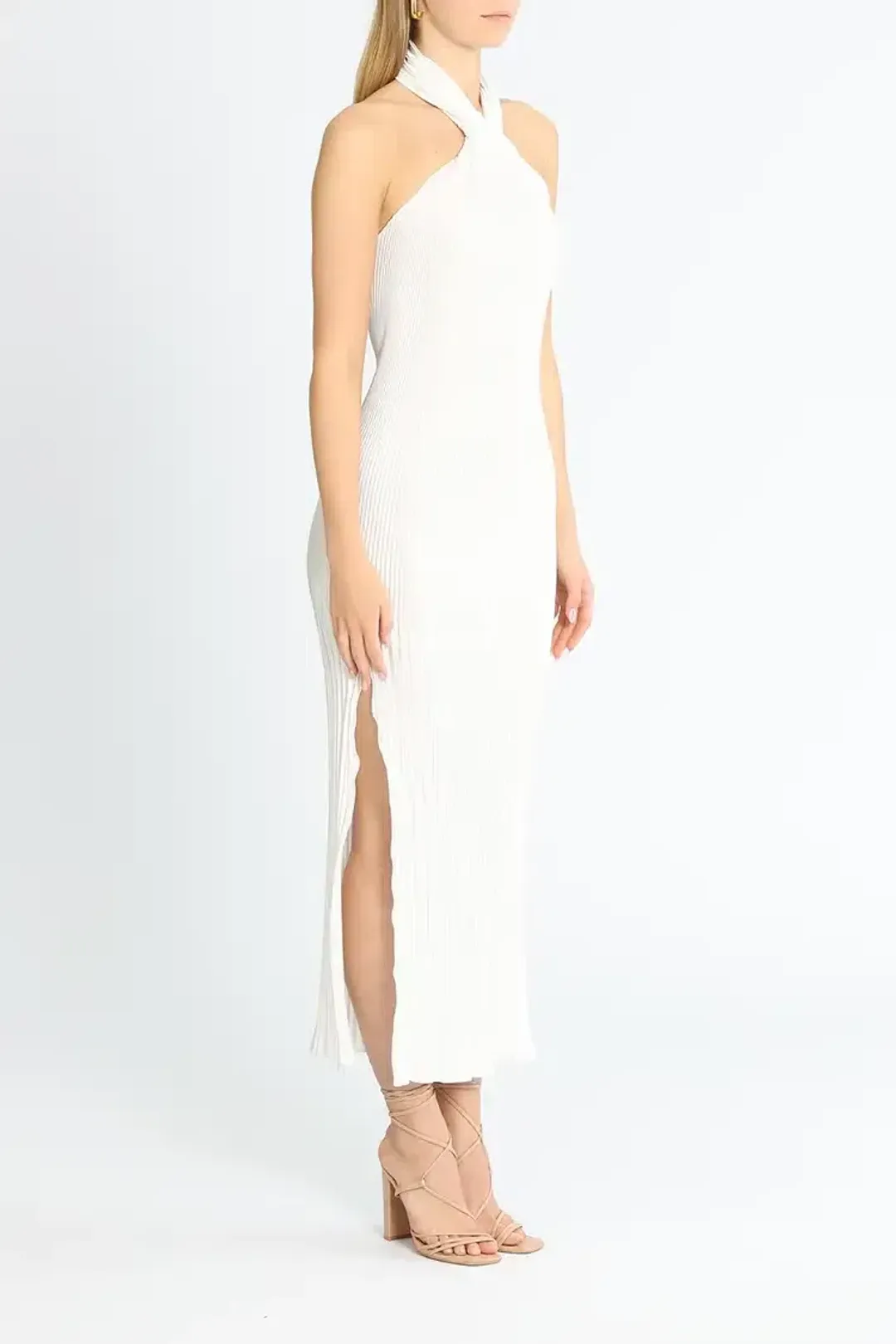 Lidee Soiree Halter Gown in White Size 8 for rent on The Volte - main image