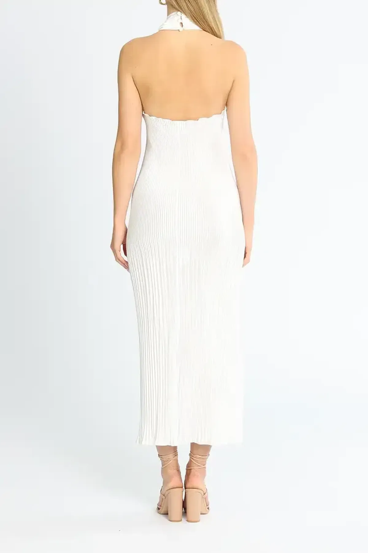 Lidee Soiree Halter Gown in White Size 8 - Image 3