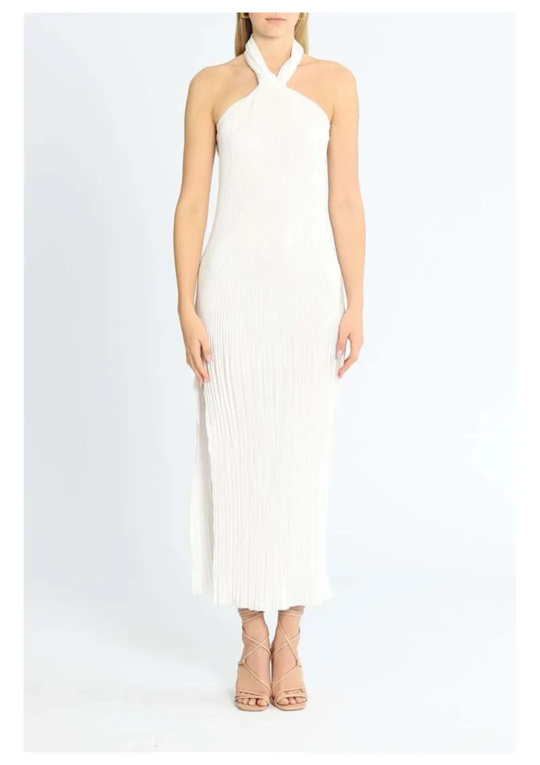 Lidee Soiree Halter Gown in White Size 8 for rent on The Volte - main image